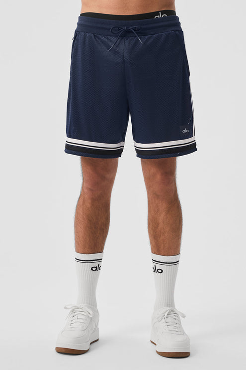 alo Men's 7" Key Mesh Basketball Short - Navy