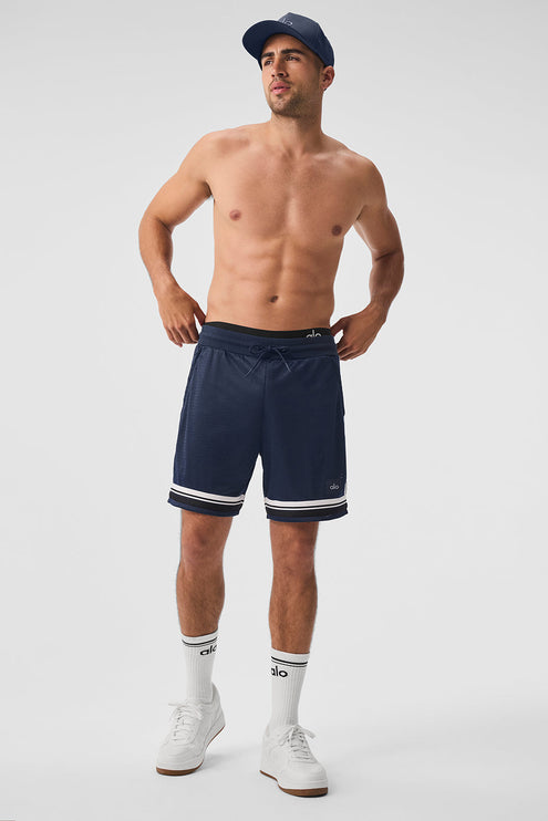 alo Men's 7" Key Mesh Basketball Short - Navy