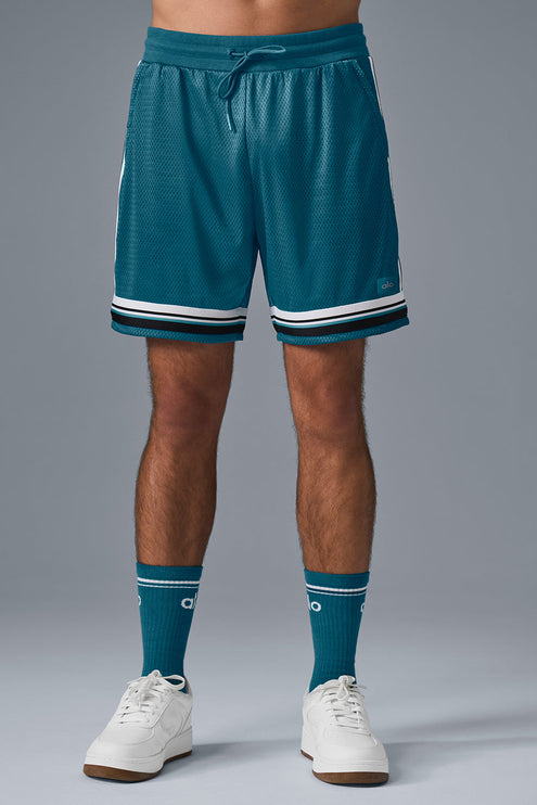alo Men's 7" Key Mesh Basketball Short - Oceanic Teal