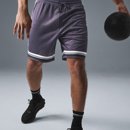 alo Men's 7" Key Mesh Basketball Short - Italian Plum