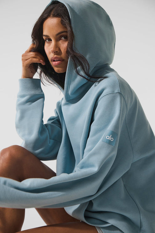 alo Women's Renown Heavy Weight Hoodie - Celestial Blue
