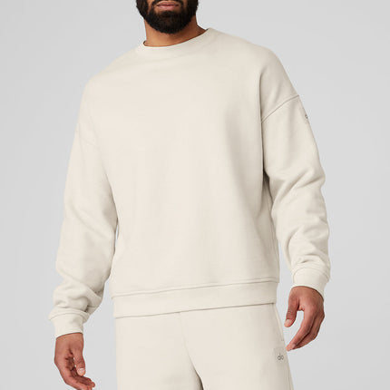 alo Men's Renown Heavy Weight Crew Neck Pullover - Bone
