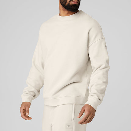 alo Men's Renown Heavy Weight Crew Neck Pullover - Bone