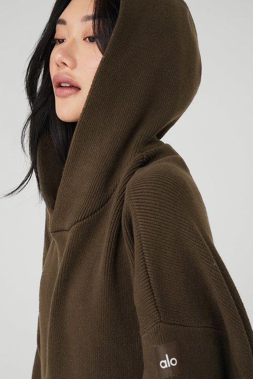 alo Women's Scholar Hooded Sweater - Espresso