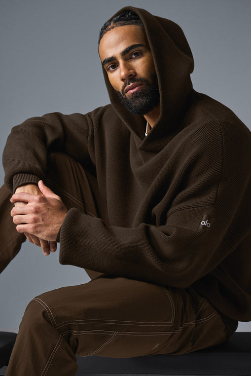 alo Men's Scholar Hooded Sweater - Espresso
