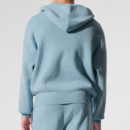 alo Men's Scholar Hooded Sweater - Celestial Blue Heather