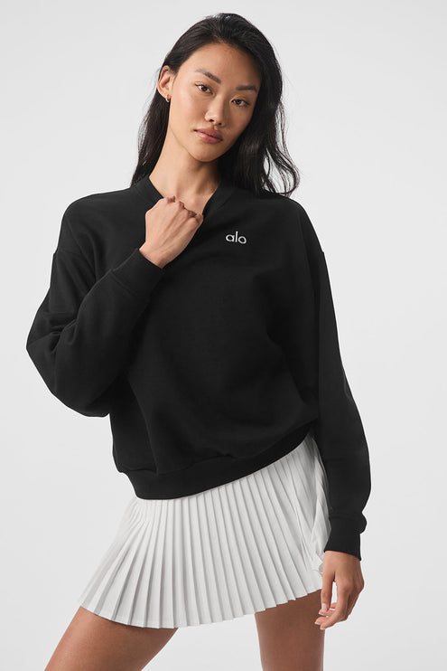 alo Women's Accolade Crew Neck Pullover Black