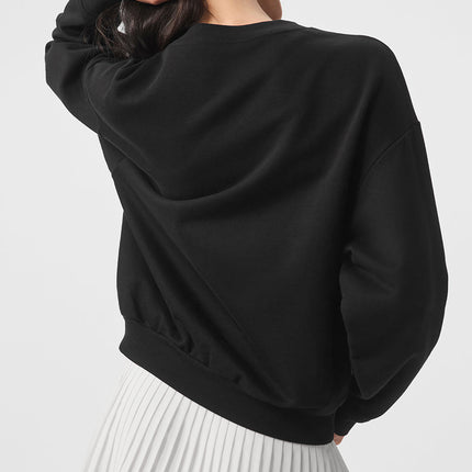 alo Women's Accolade Crew Neck Pullover Black