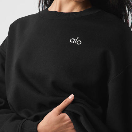 alo Women's Accolade Crew Neck Pullover Black