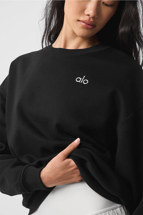 alo Women's Accolade Crew Neck Pullover Black