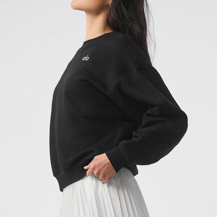 alo Women's Accolade Crew Neck Pullover Black