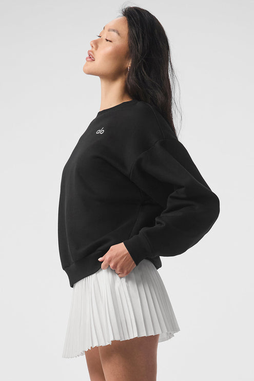 alo Women's Accolade Crew Neck Pullover Black
