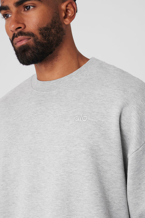 alo Men's Accolade Crew Neck Pullover - Athletic Heather Grey