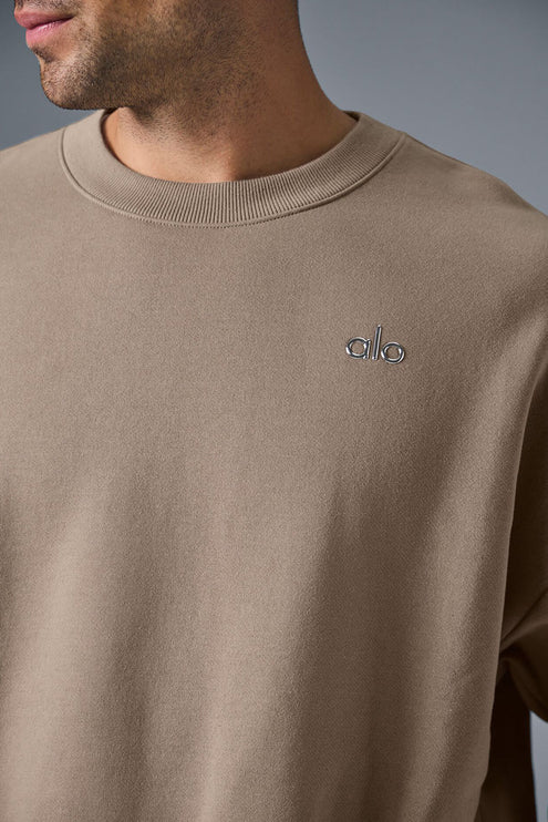 alo Men's Accolade Crew Neck Pullover - Gravel