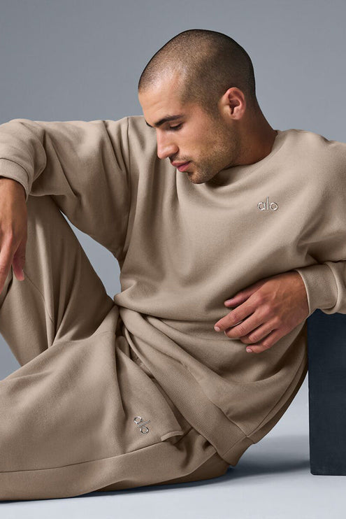 alo Men's Accolade Crew Neck Pullover - Gravel