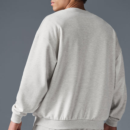alo Men's Accolade Crew Neck Pullover - White Heather