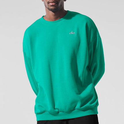 alo Men's Accolade Crew Neck Pullover - Spruce Green