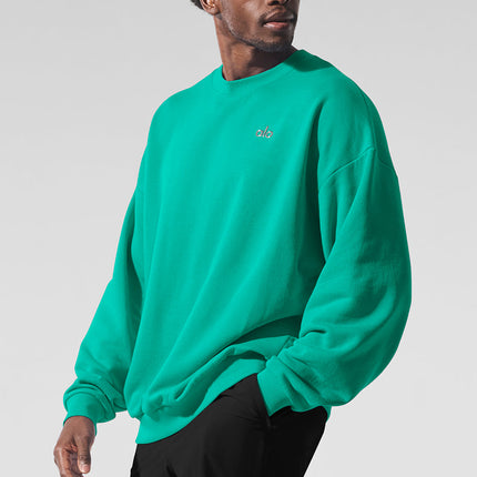 alo Men's Accolade Crew Neck Pullover - Spruce Green