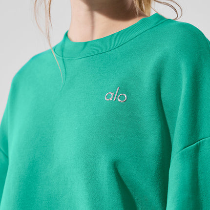 alo Women's Accolade Crew Neck Pullover - Spruce Green