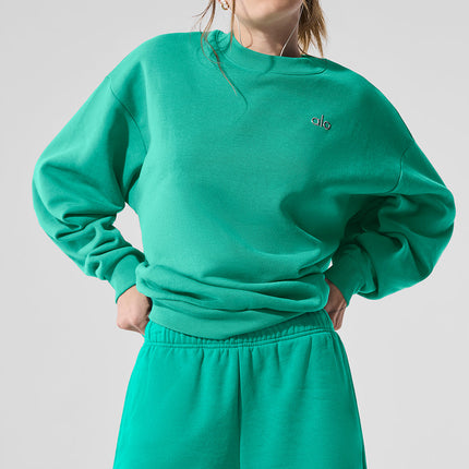alo Women's Accolade Crew Neck Pullover - Spruce Green