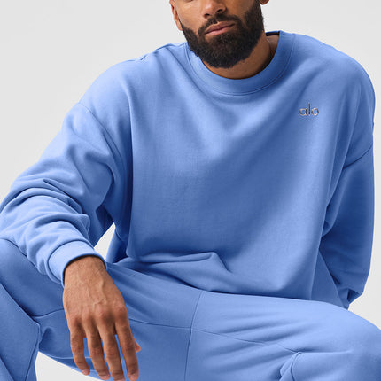 alo Men's Accolade Crew Neck Pullover - Crystal Clear Blue