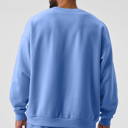 alo Men's Accolade Crew Neck Pullover - Crystal Clear Blue