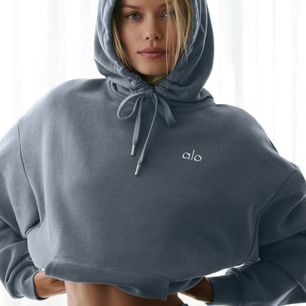 alo Women's Accolade Hoodie Steel Grey