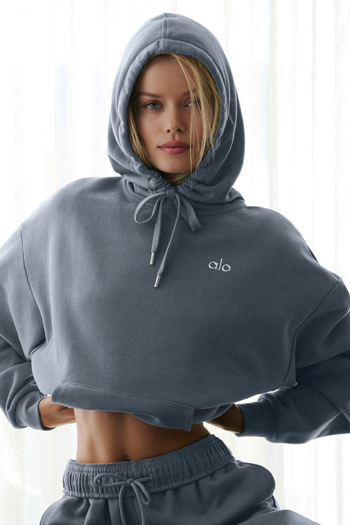 alo Women's Accolade Hoodie Steel Grey
