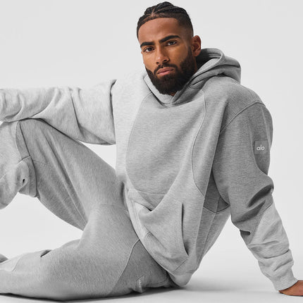 alo Men's Make Waves Hoodie - Athletic Heather Grey Tonal