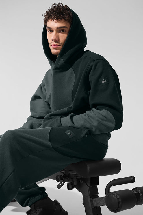 alo Men's Make Waves Hoodie - Charcoal Green Tonal