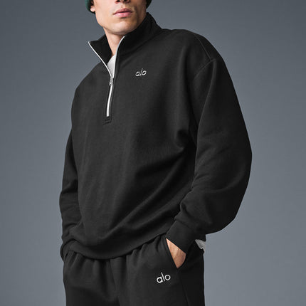 alo Men's Accolade 1/4 Zip Pullover - Black