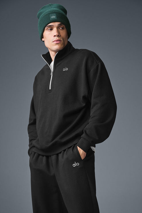 alo Men's Accolade 1/4 Zip Pullover - Black