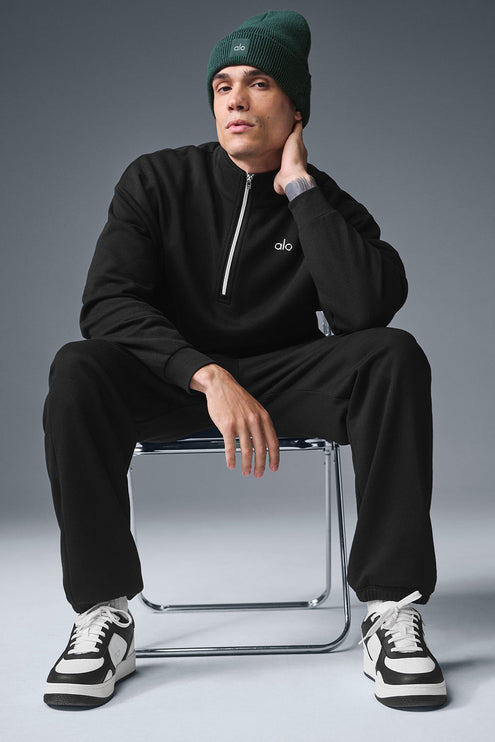 alo Men's Accolade 1/4 Zip Pullover - Black