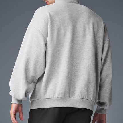 alo Men's Accolade 1/4 Zip Pullover - Athletic Heather Grey