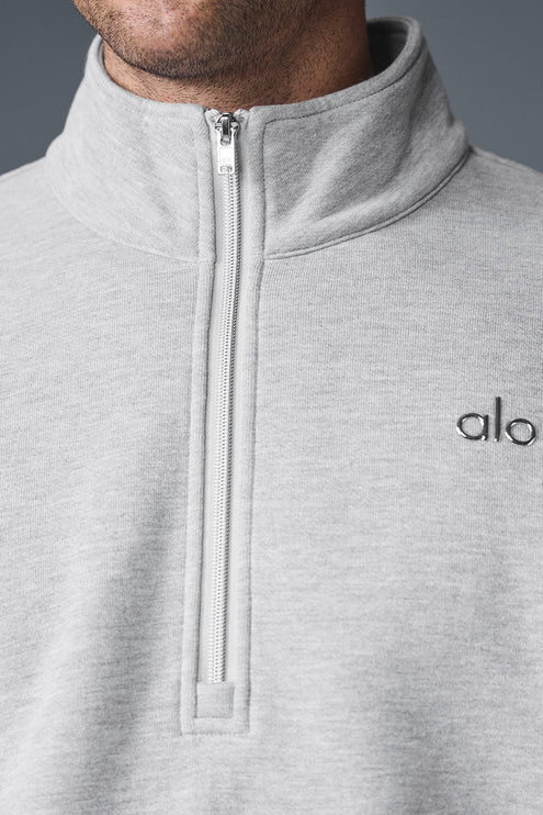alo Men's Accolade 1/4 Zip Pullover - Athletic Heather Grey