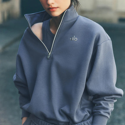 alo Women's Accolade 1/4 Zip Pullover Bluestone