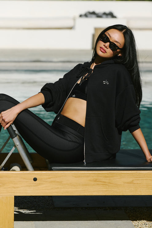 alo Women's Accolade Full Zip Hoodie Black
