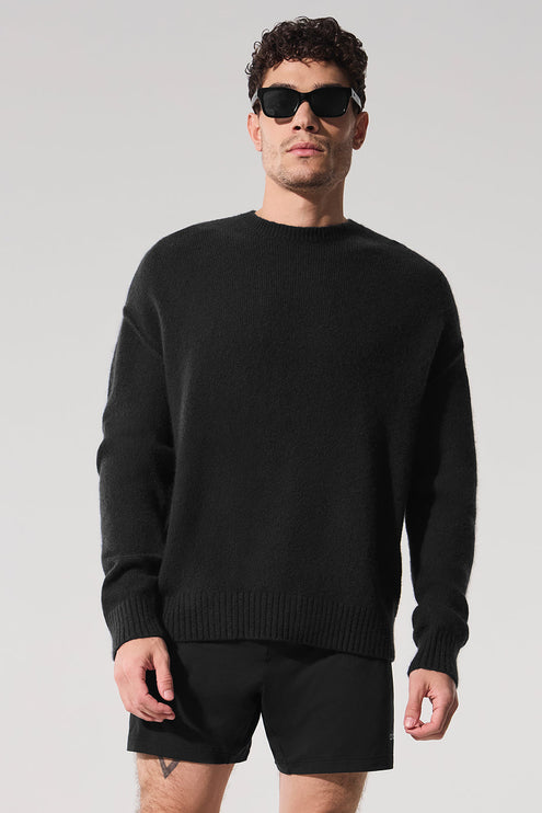 alo Men's New Class Cashmere Crewneck Sweater - Black