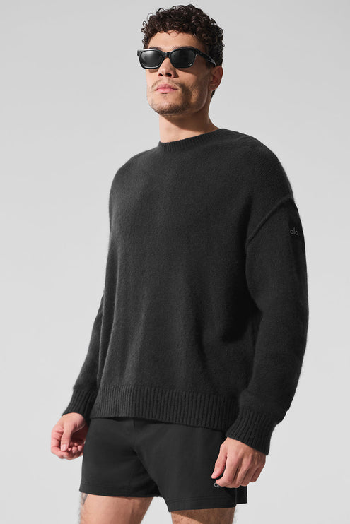alo Men's New Class Cashmere Crewneck Sweater - Black