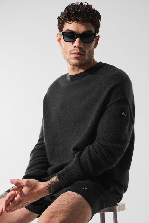 alo Men's New Class Cashmere Crewneck Sweater - Black