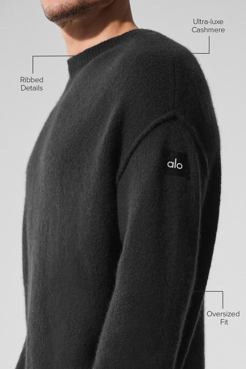 alo Men's New Class Cashmere Crewneck Sweater - Black
