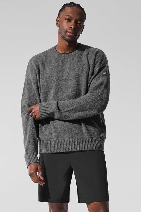 alo Men's New Class Cashmere Crewneck Sweater - Platinum Grey