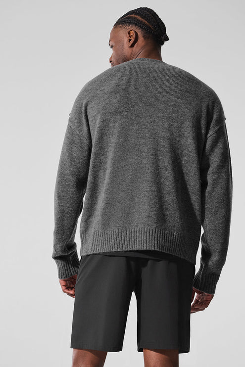 alo Men's New Class Cashmere Crewneck Sweater - Platinum Grey