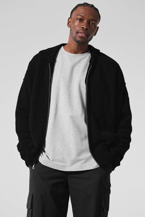 alo Men's New Class Cashmere Full Zip Hoodie - Black