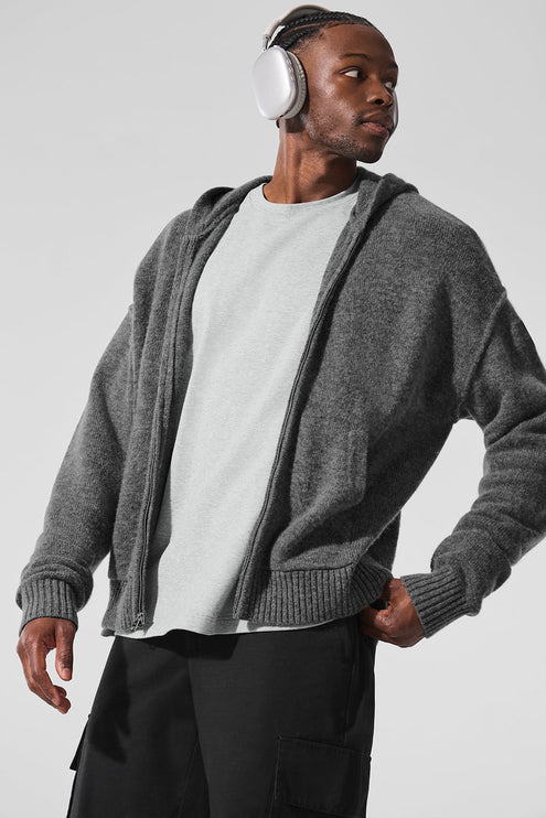 alo Men's New Class Cashmere Full Zip Hoodie - Platinum Grey