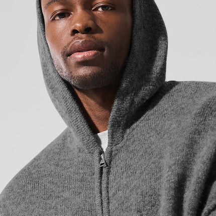 alo Men's New Class Cashmere Full Zip Hoodie - Platinum Grey