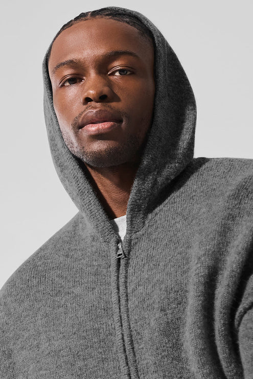 alo Men's New Class Cashmere Full Zip Hoodie - Platinum Grey