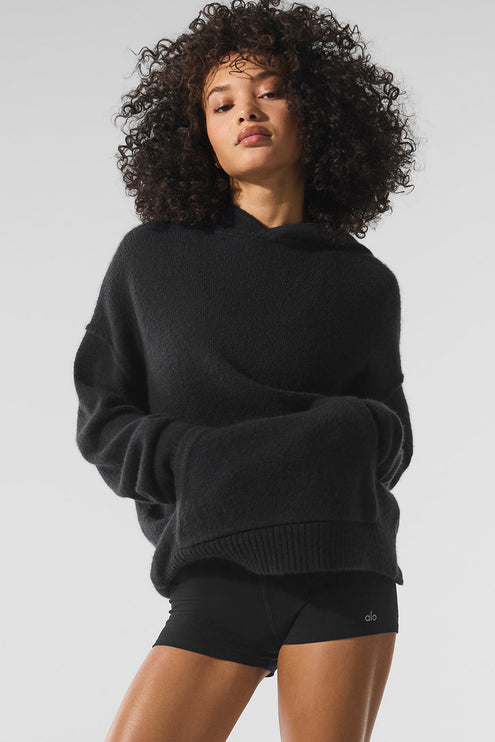 alo Women's New Class Cashmere Hoodie - Black