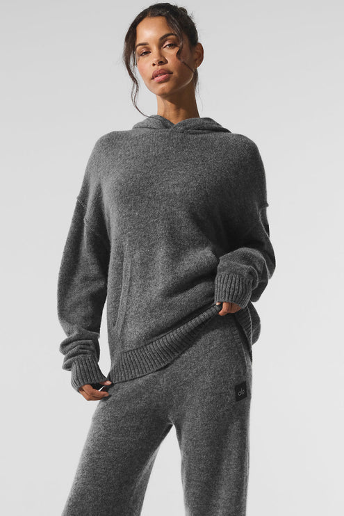 alo Women's New Class Cashmere Hoodie - Platinum Grey