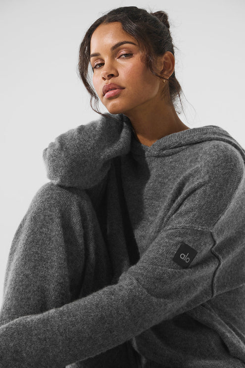 alo Women's New Class Cashmere Hoodie - Platinum Grey